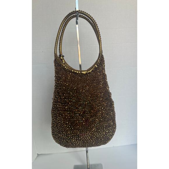 Anteprima Wire Gold and Brown Bronze Shoulder Tote Bag Purse - Picture 5 of 11